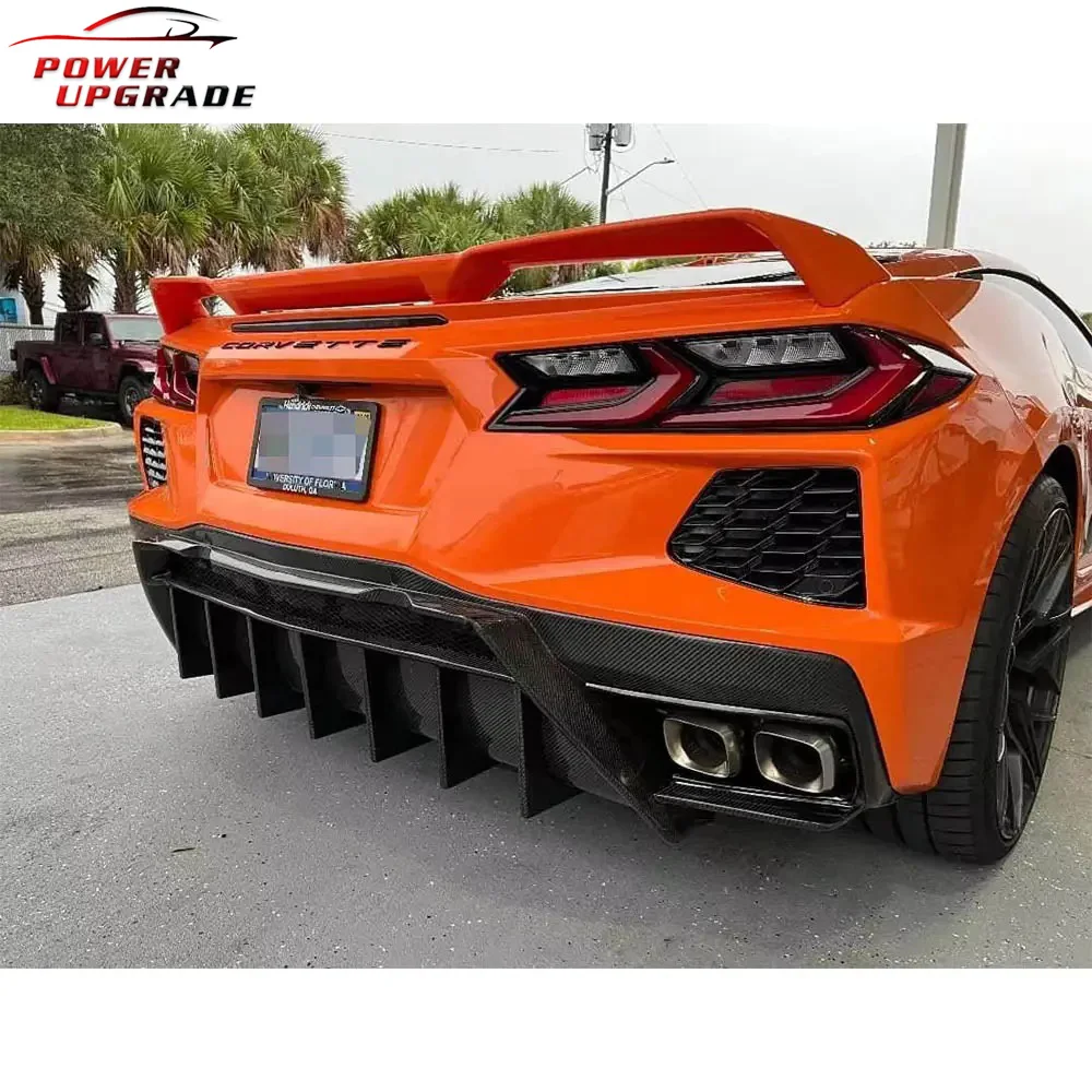 Wholesale Carbon Fiber Rear Diffuser For Chevrolet Corvette C8 Rear Bumper Body kit