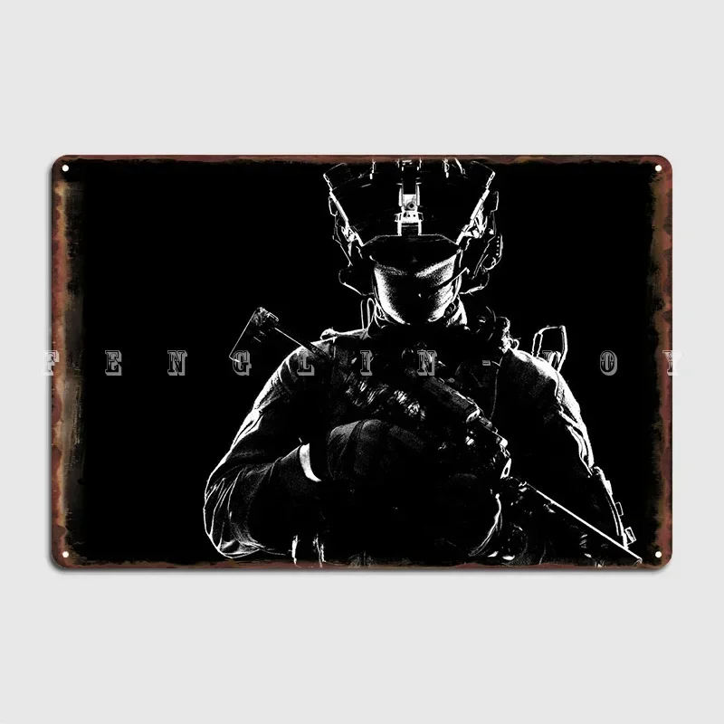 Modern Army Elite Soldier Metal Sign Cinema Garage Home Custom Plaques Tin Sign Poster