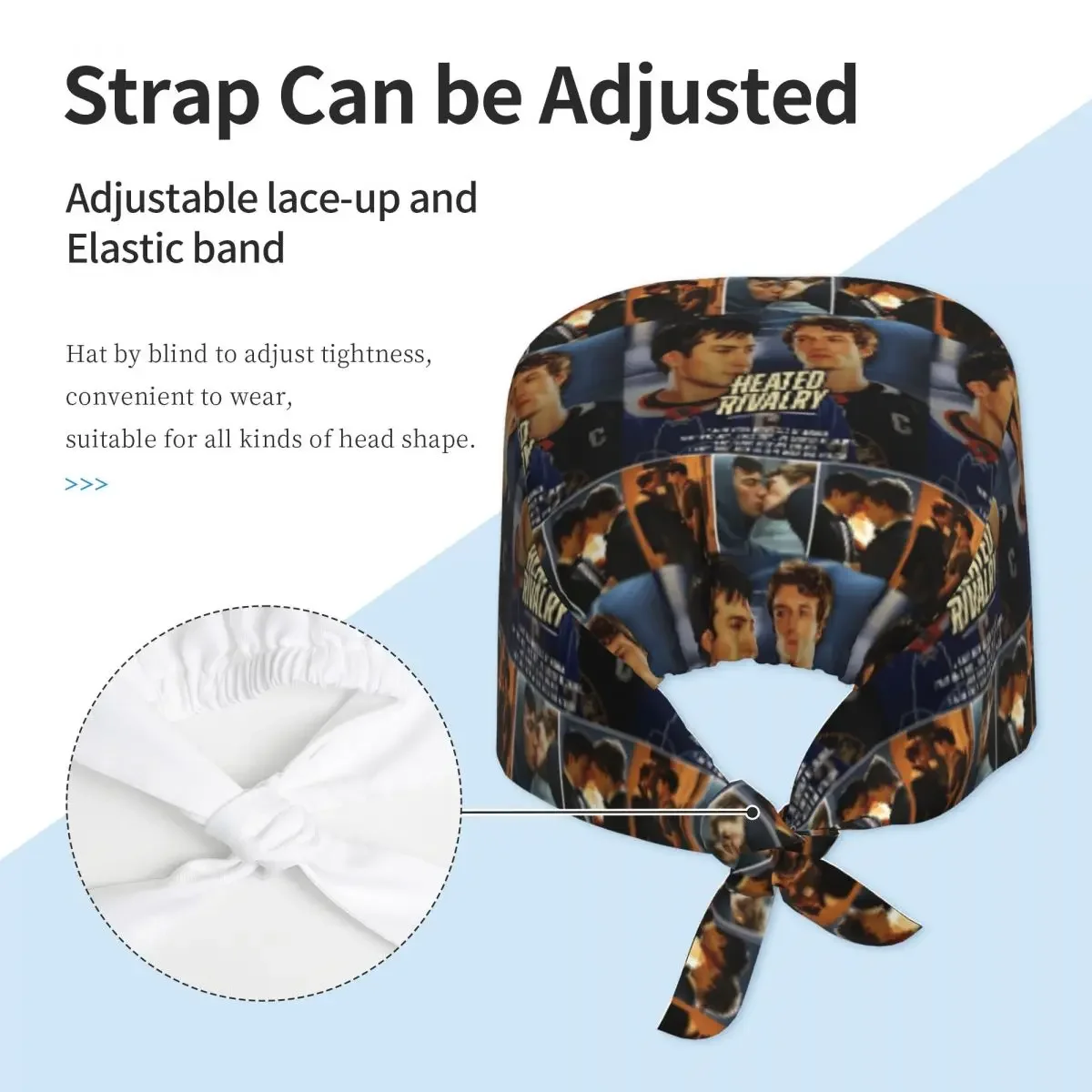 Heated Rivalry Scrub Hat Doctor Working Surgical Cap Unisex Adjustable Nursing Caps for Dentist