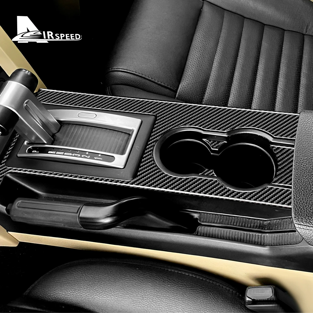 

Real Soft Carbon Fiber Sticker for Ford Mustang 2005 2006 2007 2008 2009 Car Gear Shift Panel Cover Interior Trim Accessories