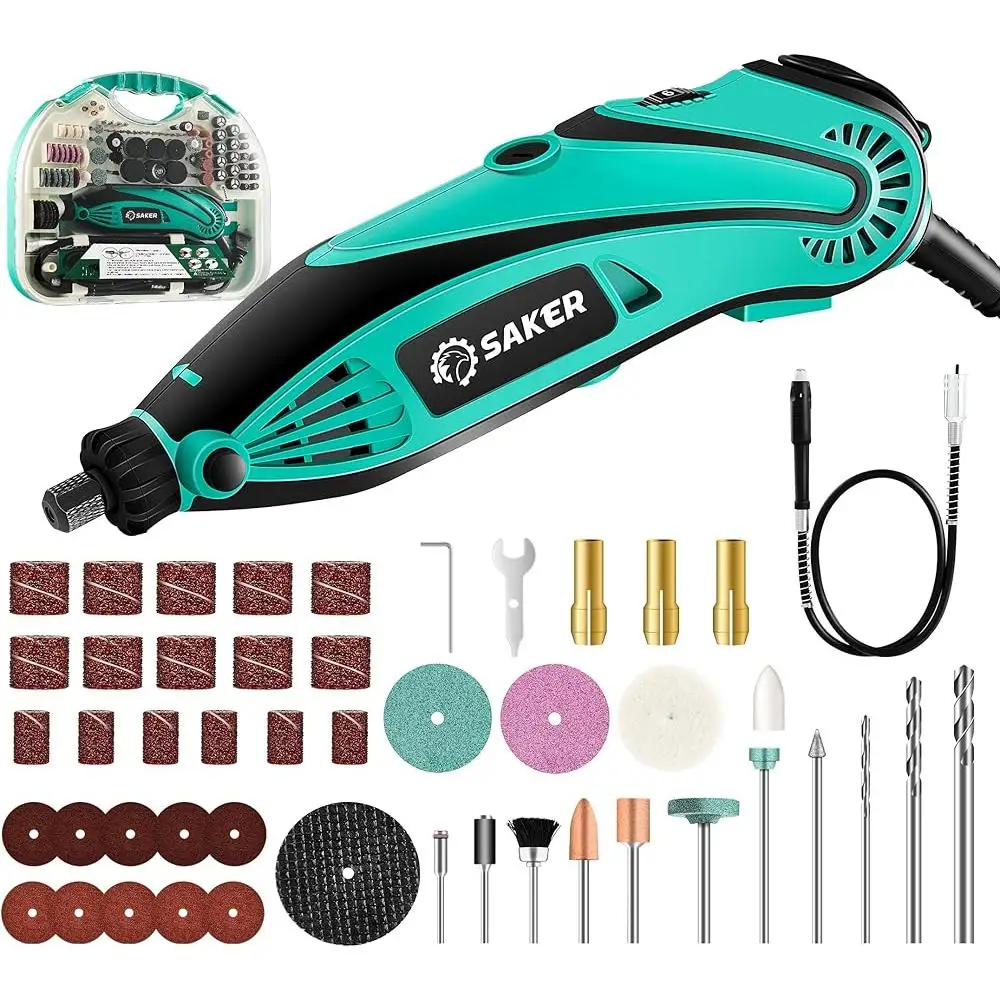 180W Rotary Tool Kit 6 Speed Variability Flex Shaft 8000-32000RPM Multi-Tool 240pcs Accessories Electric Drill Set DIY Crafting