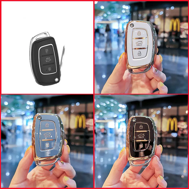 TPU Flip Key Car Key Case Cover for Hyundai I20 IX25 IX35 IX45 I10 I20 I30 HB20 Elantra Solaris Sonata Santa Fe Sport Tucson