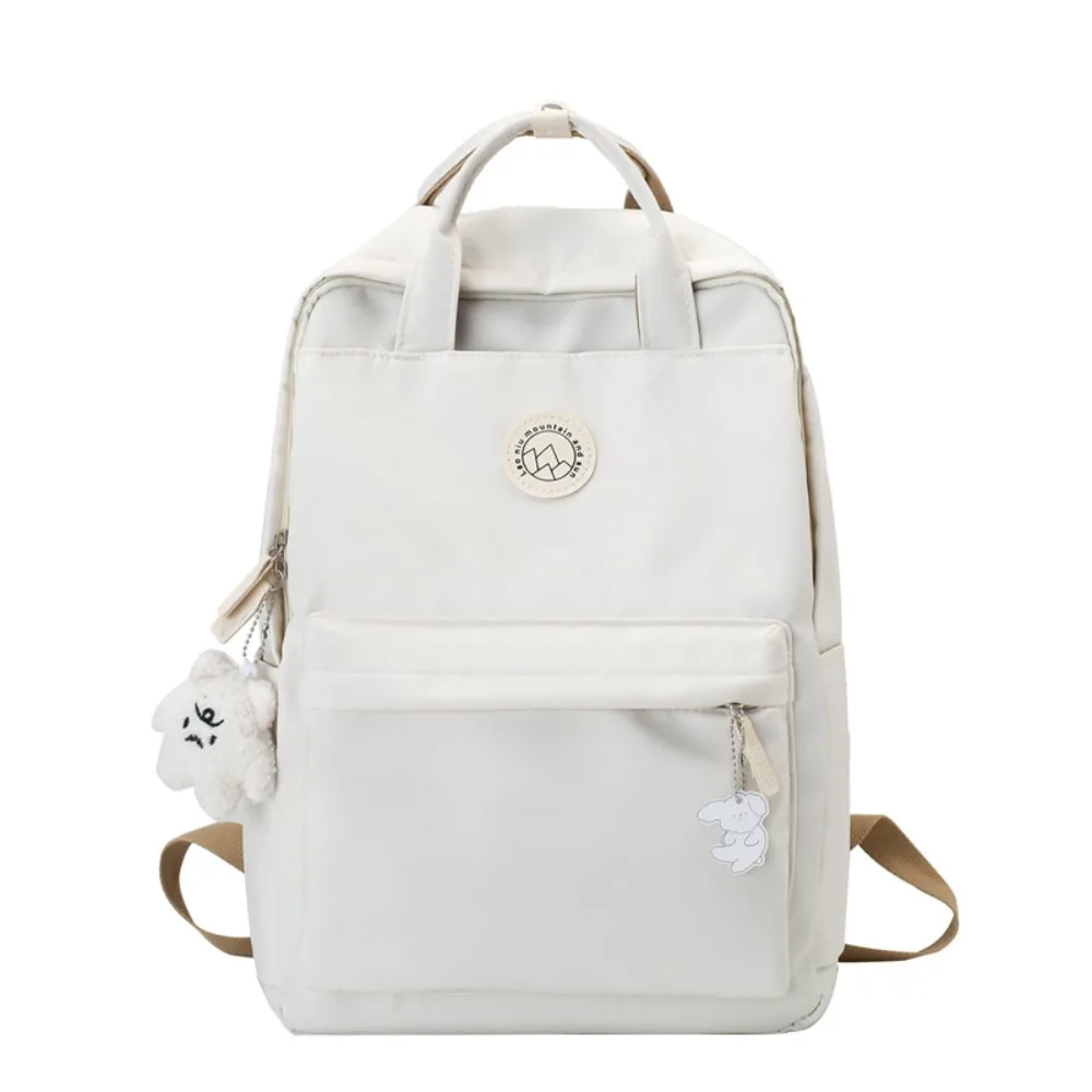 

Lightweight Waterproof Women Backpack Large Capacity Nylon School Bag Solid Color Ergonomic Laptop Book Bag Leisure