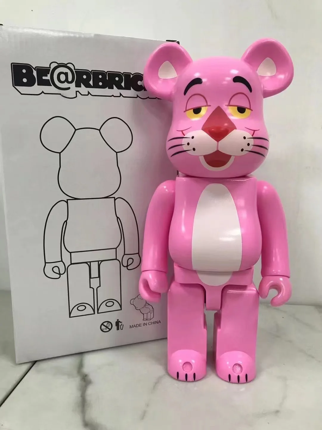 28 см Bearbrick 400% медведь блок розовый леопард виниловая кукла украшение для дома экшн-Фигурки игрушки