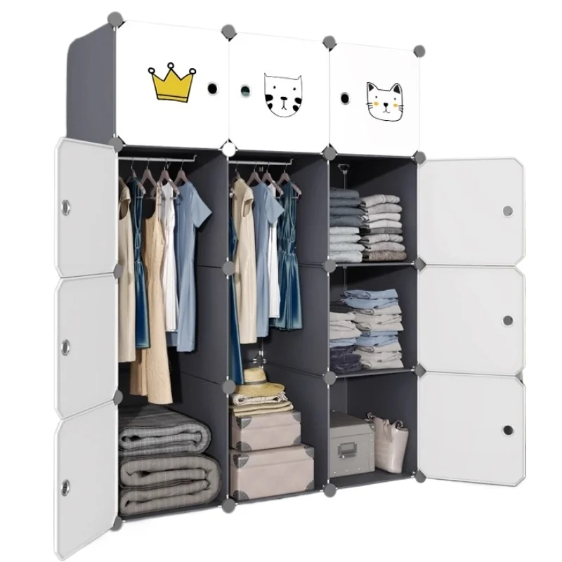 Cheap Modern Closet Plastic Modular Plastic Vestidores Trendy Furniture Display Storage Wardrobe Organizer Cupboard Put Together