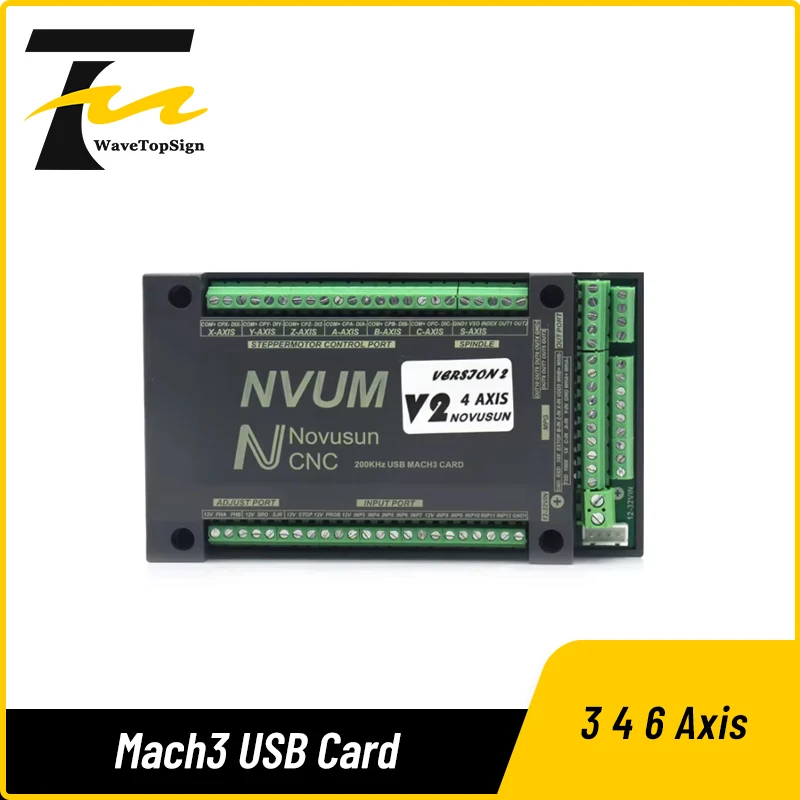 

NVUM 4 Axis Mach3 USB Card 200KHz CNC router 3 4 6 Axis Motion Control Card Breakout Board for diy engraver machine with Cable