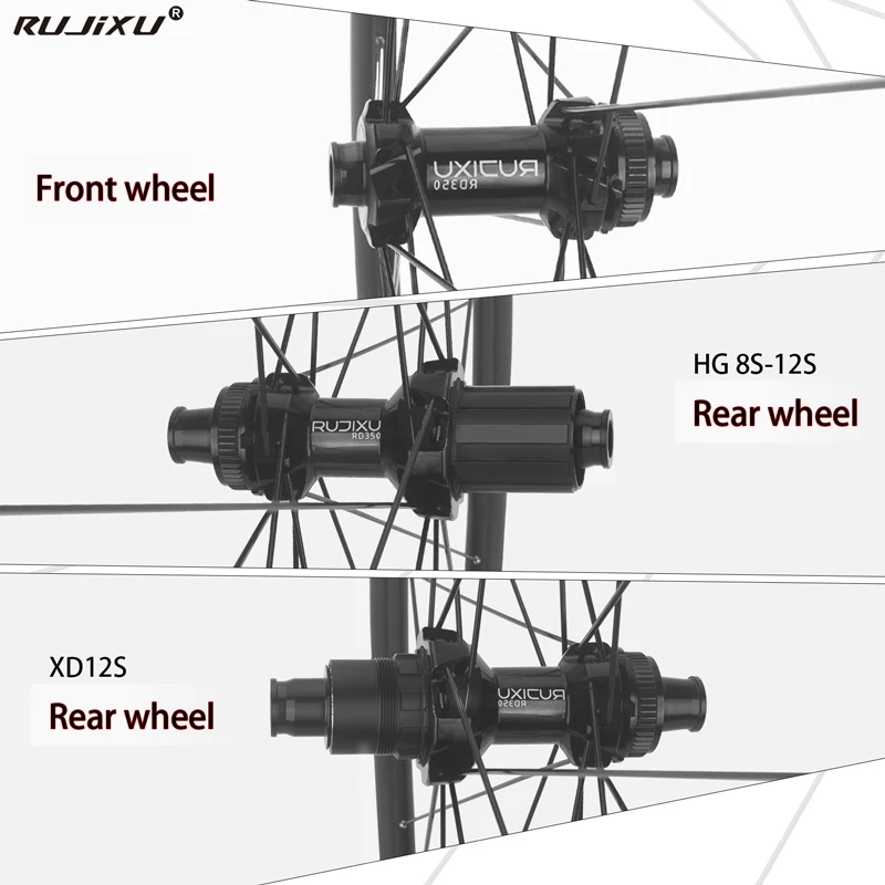 1435g RUJIXU 6 pawls  Carbon Wheels Disc Brake 700c Road Bike Wheelset UCI Quality Carbon Rim Center Lock Or 6-blot road wheel