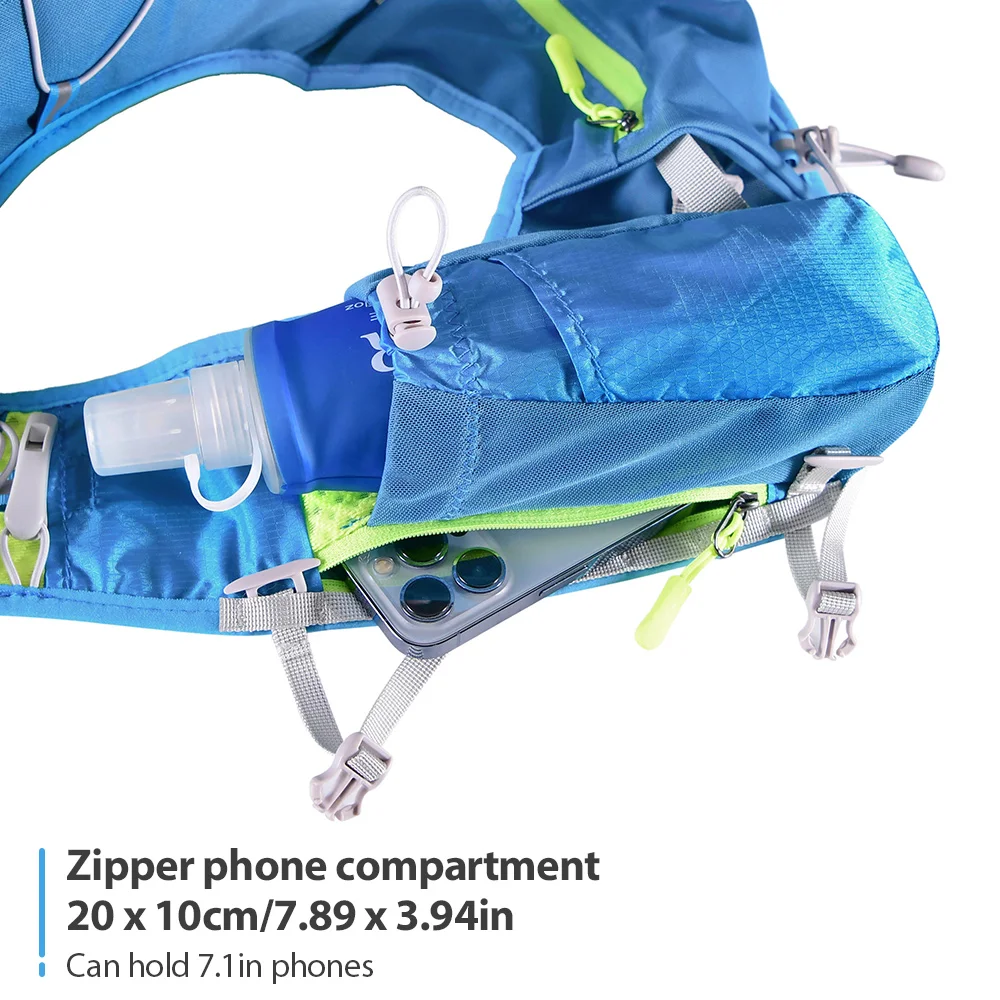 NEWBOLER Lauf-Hydrationsweste Rucksack für Herren, Fahrrad-Rucksack, Wander-Marathon-Weste mit 2L Wasserbeutel und 500ml Wasserflasche – Detail 13