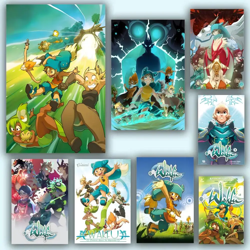 ملصق HD أنيمي موضوع ساخن المغني/OST/فيلم مقاوم للماء عصا ذاتية ديكور المنزل Wakfu HD قماش
