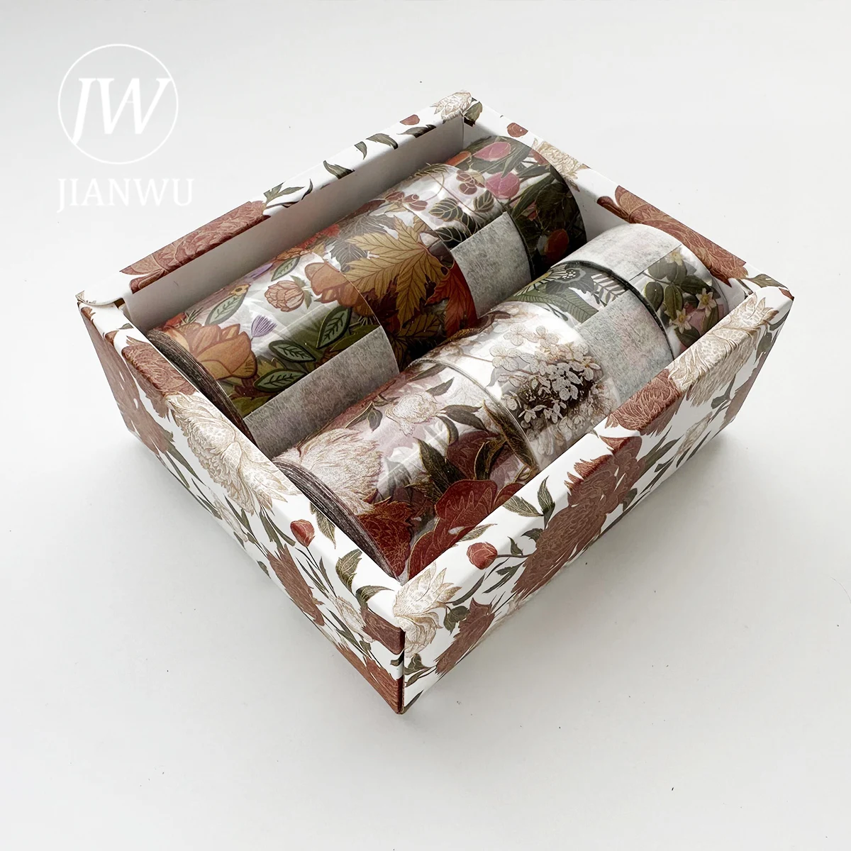 JIANWU 8 Rolls/set Vintage Landscaping Material Decor PET Tape Set Creative DIY Journal Collage Scrapbooking Stationery