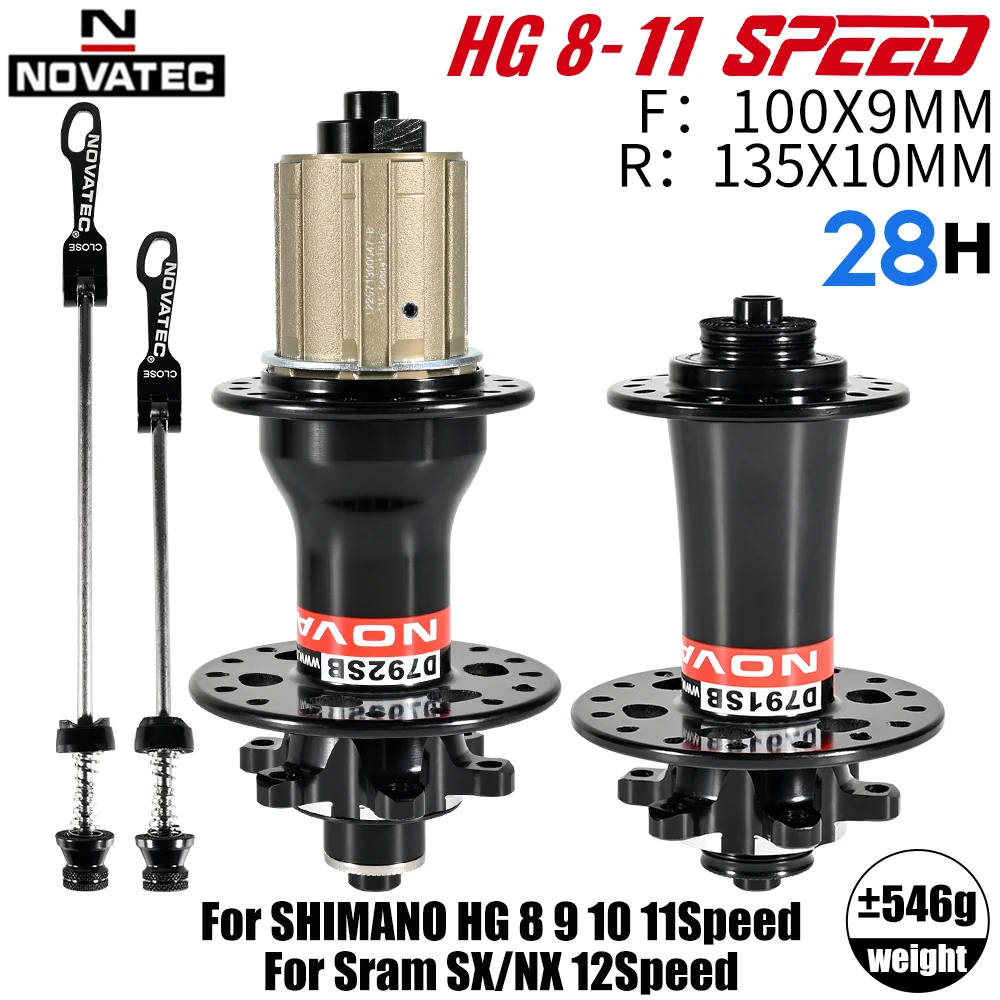 NOVATEC D791SB/D792SB Bicycle Hubs – Quick Release & Thru Axle BOOST 24/28/32 Hole for Shimano HG 8/9/10/11/12Speed MTB Bike Hub