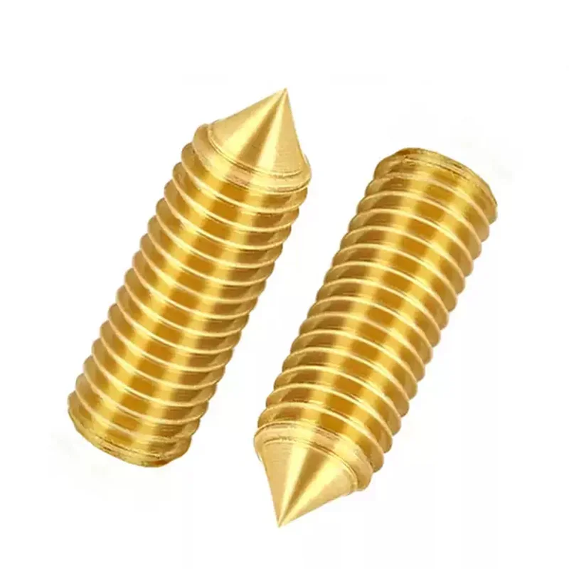 Brass Tip Setting Screw  M3 M4 M5 M6  Hex Hexagon Socket Cone Point Grub Set Screw Tapered End Bolt