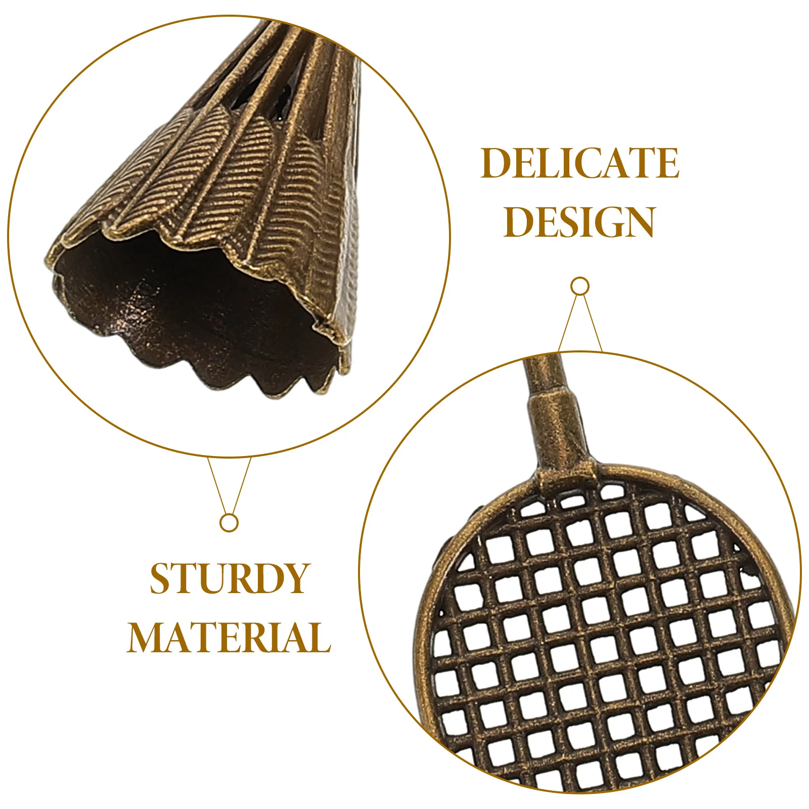 

6Pcs Badminton Keychain Metal Shuttlecock Pendant Durable Stainless Steel Key Holder for Badminton Player Backpack Charm