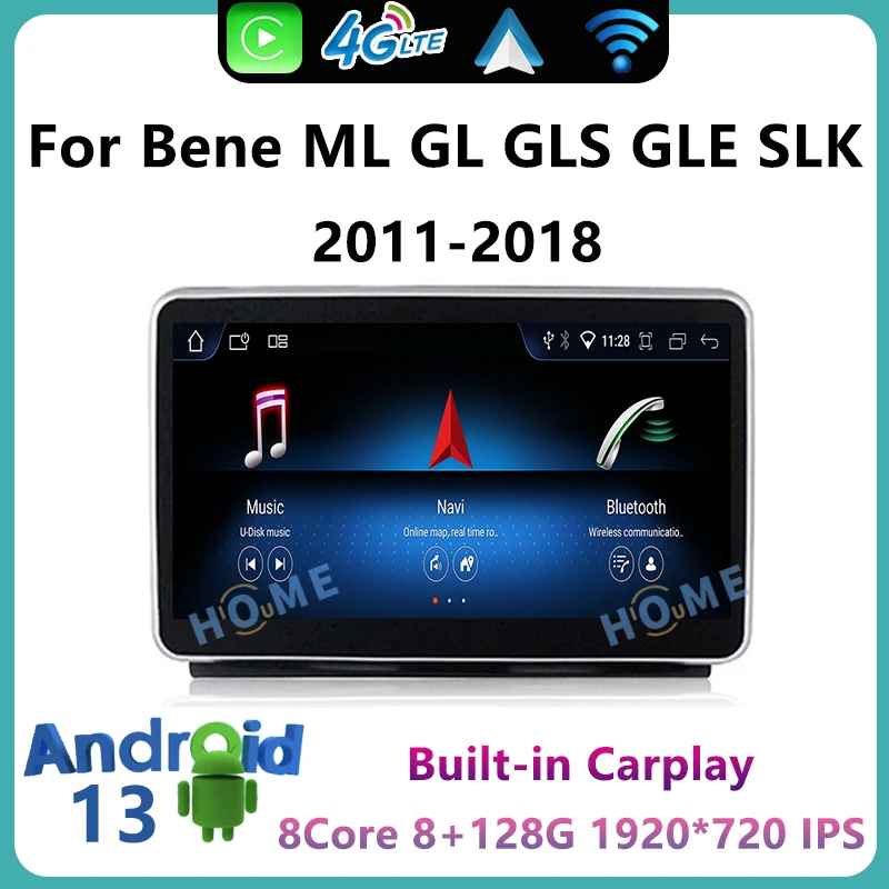 

8Core Android13 System Apple Carplay Car Video Player GPS Navigation Multimedia Screen For Mercedes Benz ML W166/GL X166 GL SLK