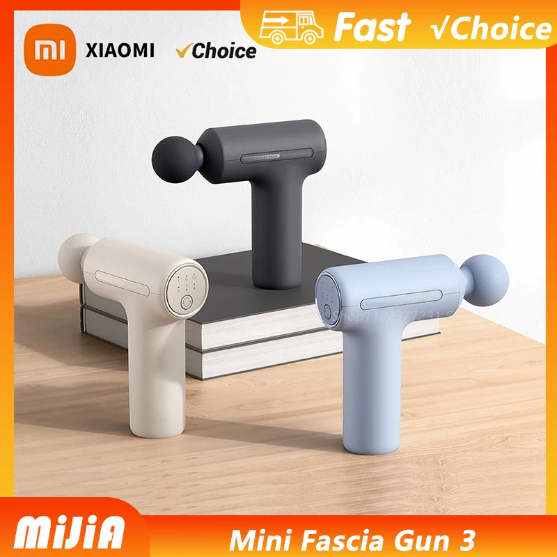 

New Xiaomi Mijia Fascia Gun 3 Mini Portable Muscle Massage Gun 3 kinds of massage heads fixed frequency dual mode switching