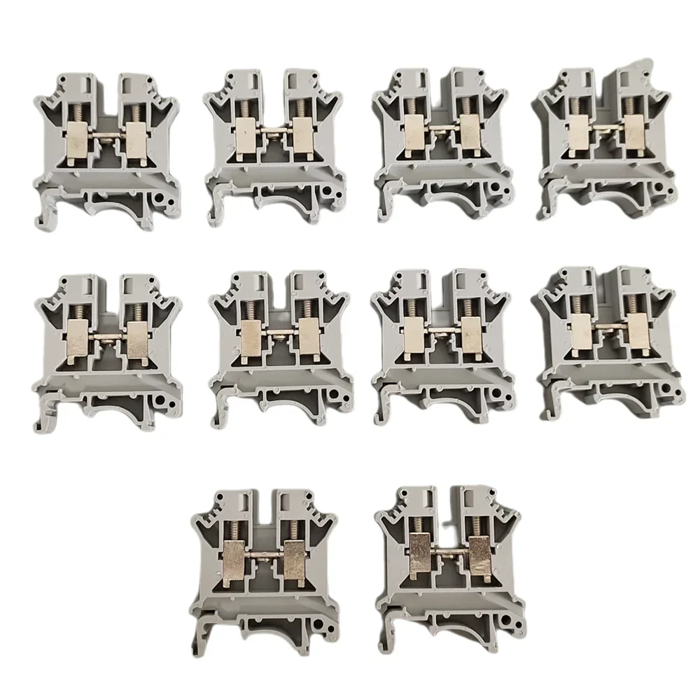 10pcs/lot UK6N UK 6N Screw Feed-through Wire Connector UK 6mm Universal Plug Multi-Color Electrical DIN Rail Terminal Block