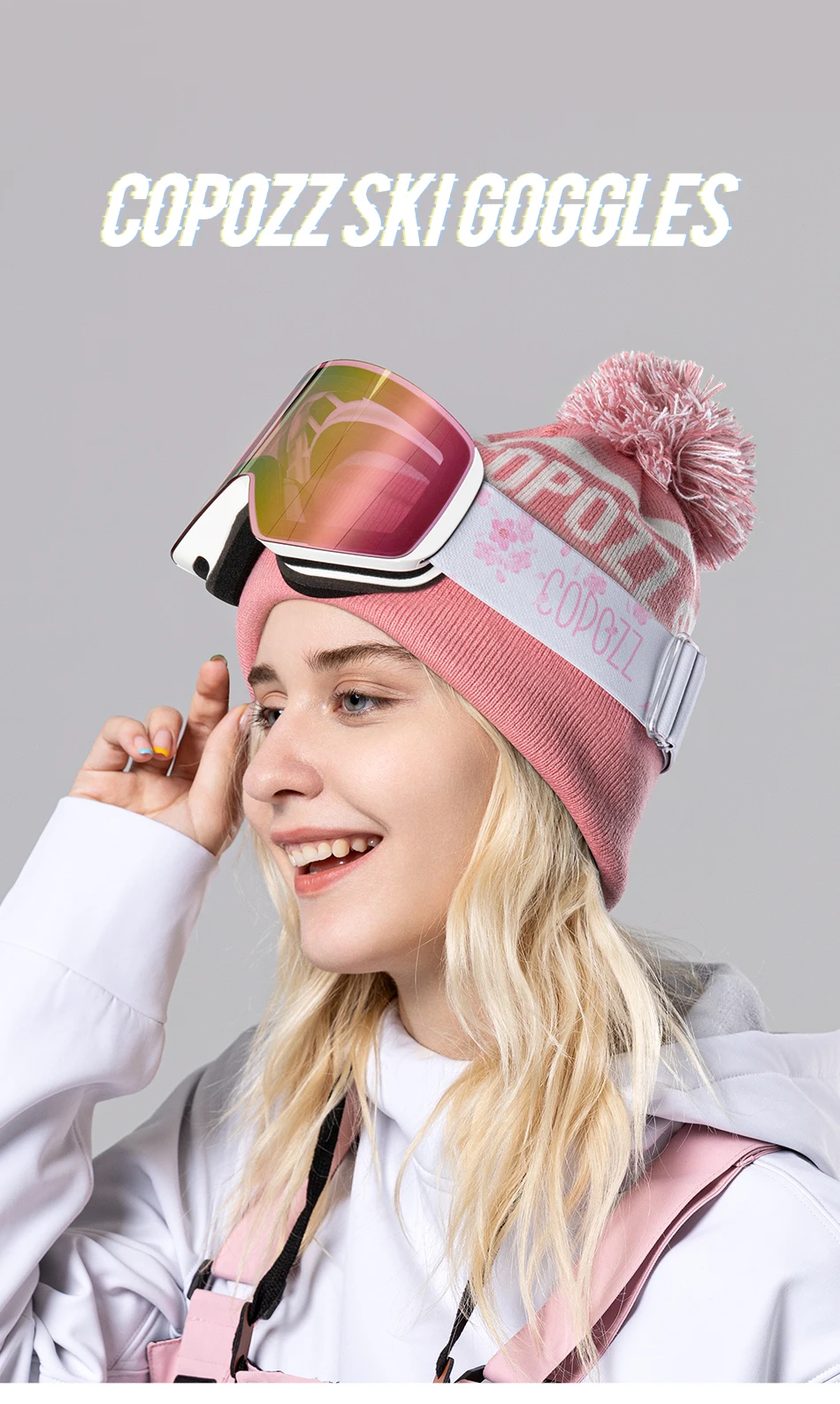 COPOZZ OTG Ski Goggle Snowboard Mask For Men Women Yellow Lens Case Eyewear Kit Cylindrical UV400 Protection Snow Glasses Adult