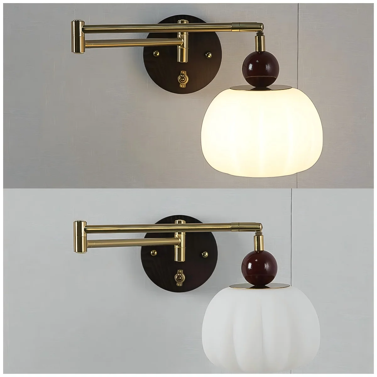 

Modern Telescopic Swing Arm Wall Lamps Solid Wood Reading Lamp With switch Nordic Folding Rotatable Bedroom Bedside Wall Lights