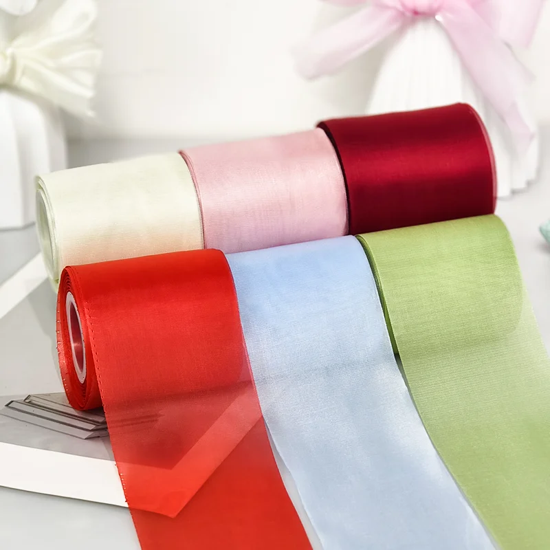 

25Yards/Lot (80mm) Milk Silk Organza Ribbon Handmade DIY Bow Hair Wedding Decoration Lace Crafts Clothing Auxiliary Materials