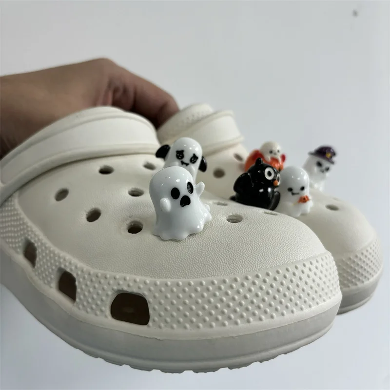 Nuova decorazione per scarpe a tema Halloween 3D accessori creativi in resina Abs fai da te per scarpe con suola in legno e sandali regali per feste