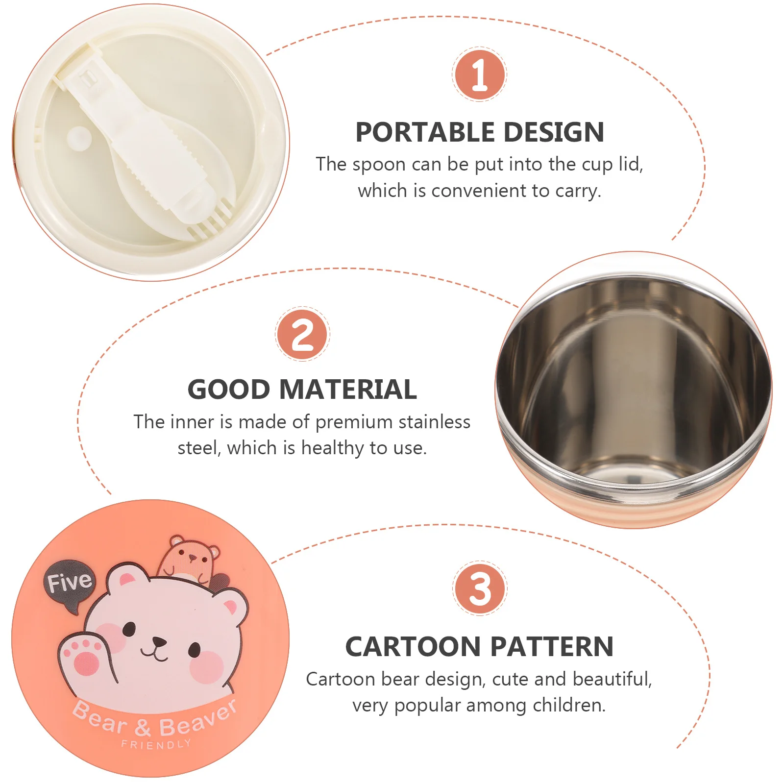 

Stainless Steel Thermal Soup Cup Portable Insulated Food Jar Lunch Container Hot Cold Drink Container Insulation Cup