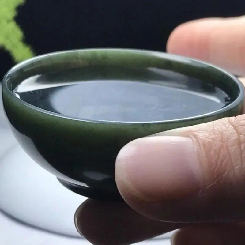 

Чайные чашки из натурального нефрита и зеленого нефрита, китайская чайная церемония, каменные чашки ручной работы, настоящая чайная чашка из нефрита Hetian, чайная посуда для здоровья Gongfu
