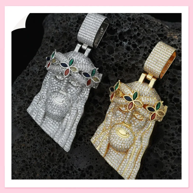 

Классический винтажный кулон-портрет с клевером, модный, стильный, универсальный, в стиле хип-хоп, из меди с инкрустацией цирконами, премиум-класса, мужское ожерелье