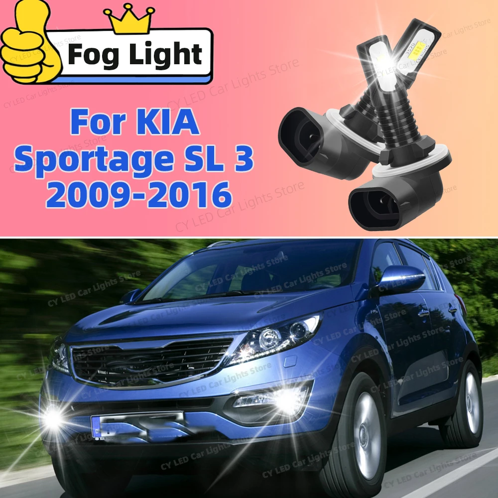 Par De Bombillas LED H11B Para Faros De Cruce (bajo) – Kia Sportage 2011-2016 – 6000K 6000 Lúmenes