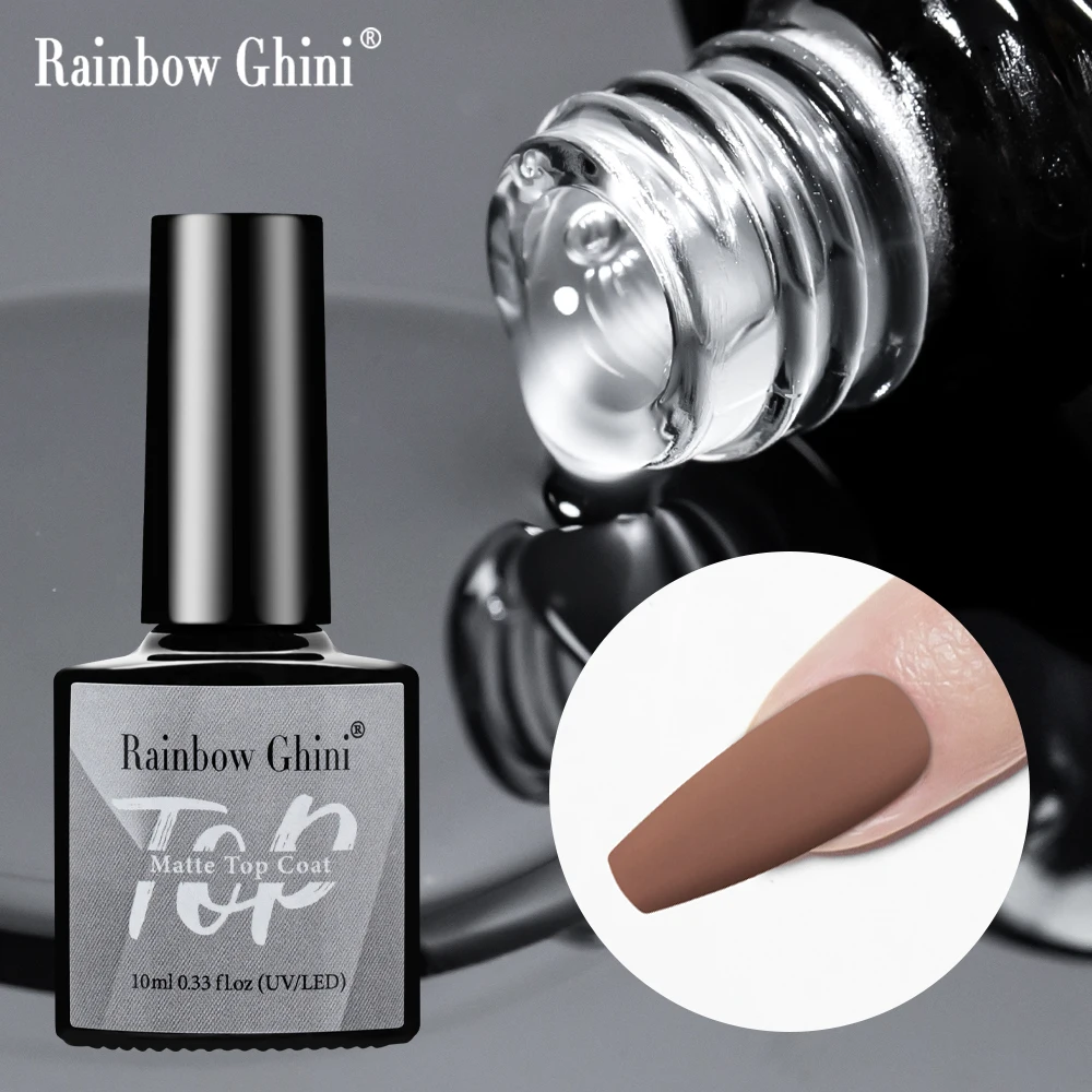 Rainbow Ghini 10ml High-quality Long Lasting Matte Top Nail Gel 8ml/15ml Professional Base/Top Coat & Primer Gel For Manicure
