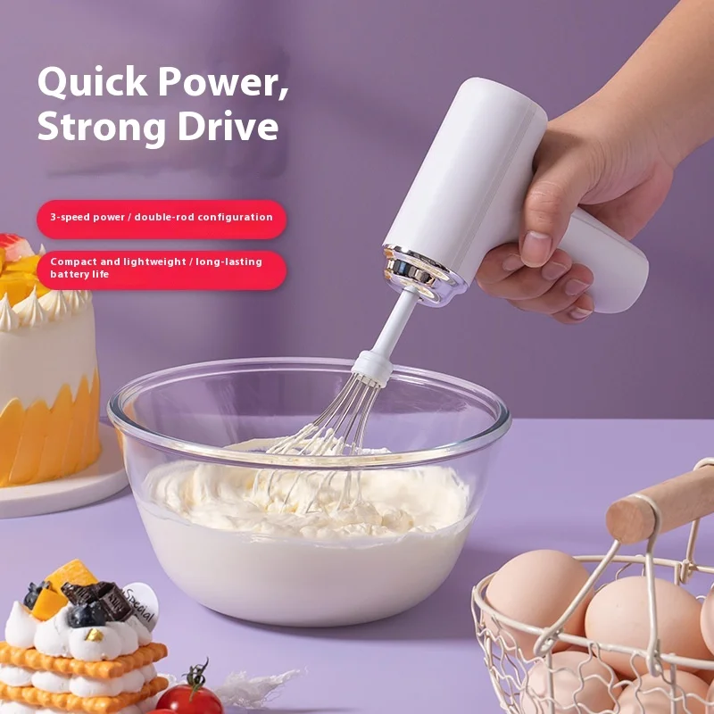 

Handheld Electric Egg Beater for Baking Wireless Charging Small Cream Whisk Food Processor for Baby Food Preparation