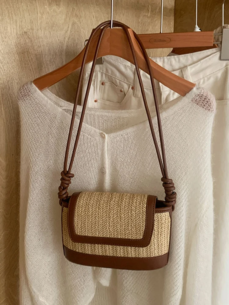 Sac à bandoulière en cuir PU pour femmes, vintage, initié, grande capacité rétro, simple, plage, été, 03