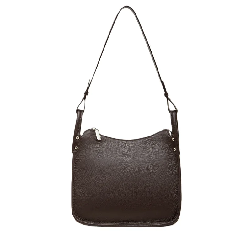 

New Women's Genuine Leather Shoulder Bag Trendy Large Capacity Tote Bag Solid Color High Quality Versatile Commuter Bag