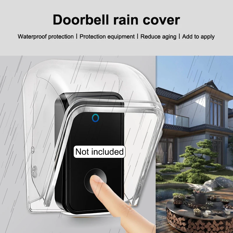 1 Piece Wireless Rainproof Doorbell Box Outdoor Transparent Doorbell Box Doorbell Rain Cover DIY Accessories