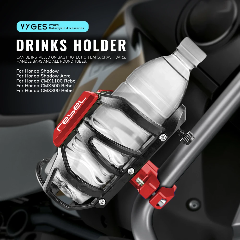 Motorcycle Beverage Water Bottle Cage Drinks Holder Water Cup Holder For Honda CMX1100 Rebel CMX500 Rebel Shadow CMX300 Rebel