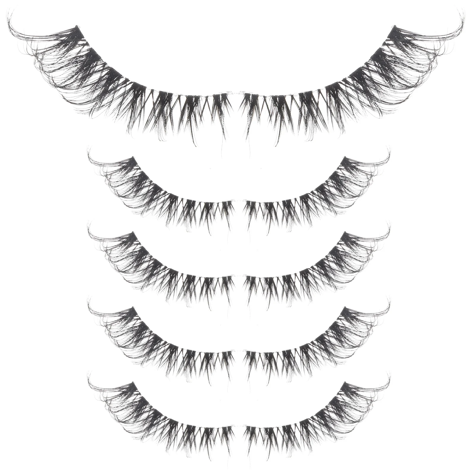

5 Pairs False Eyelashes Fox Eye Lashes Set Tail Extension Daily Stage Bulk Lightweight Comfortable Safe Classic Beautiful