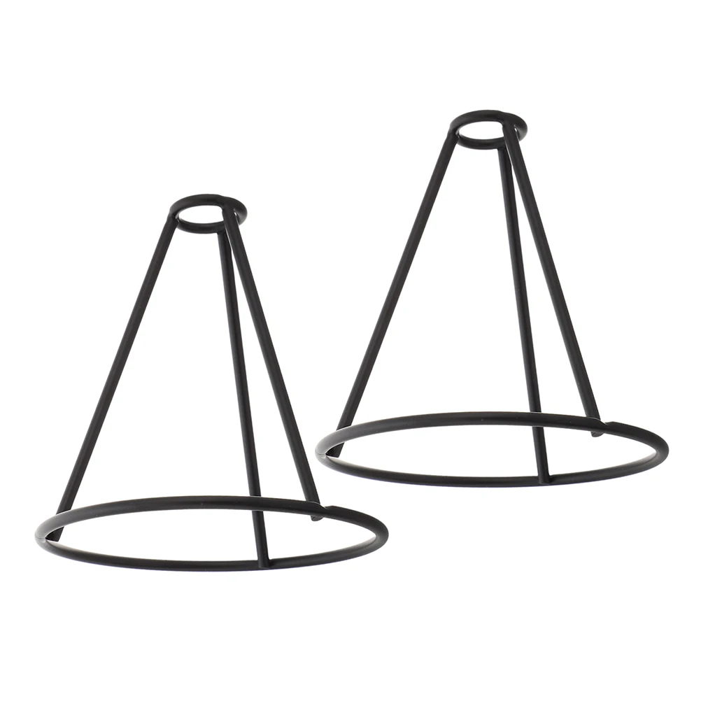 

2pcs Hydroponic Plant Holders Triangular Double Ring Vase Base Avocado Seed Propagation Stand Metal Support Stable Growth
