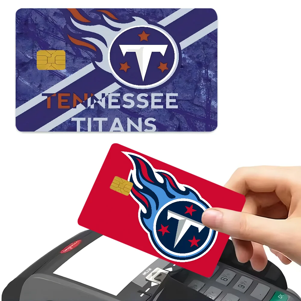 T-Tennessee Titans Credit Card Skin Stickers No Adhesive Residue Water Proof For VISA Credit Card Subway Access Card