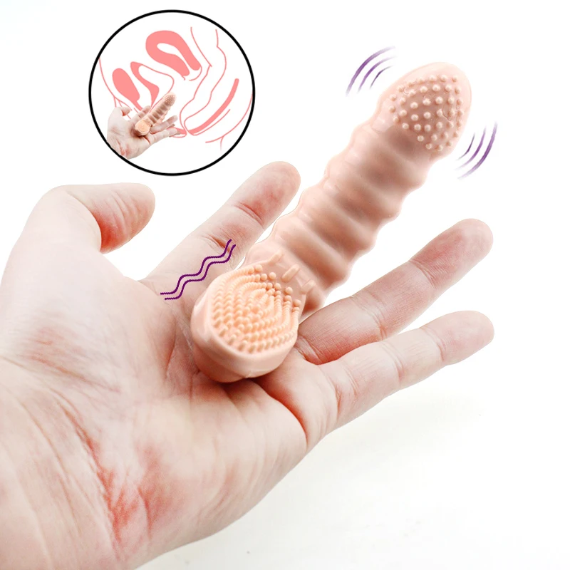 Finger Vibrators G Spot Massage Clitoris Stimulation Brush Vibrating Finger Sleeve Orgasm Masturbator Adult Sex Toys For Women