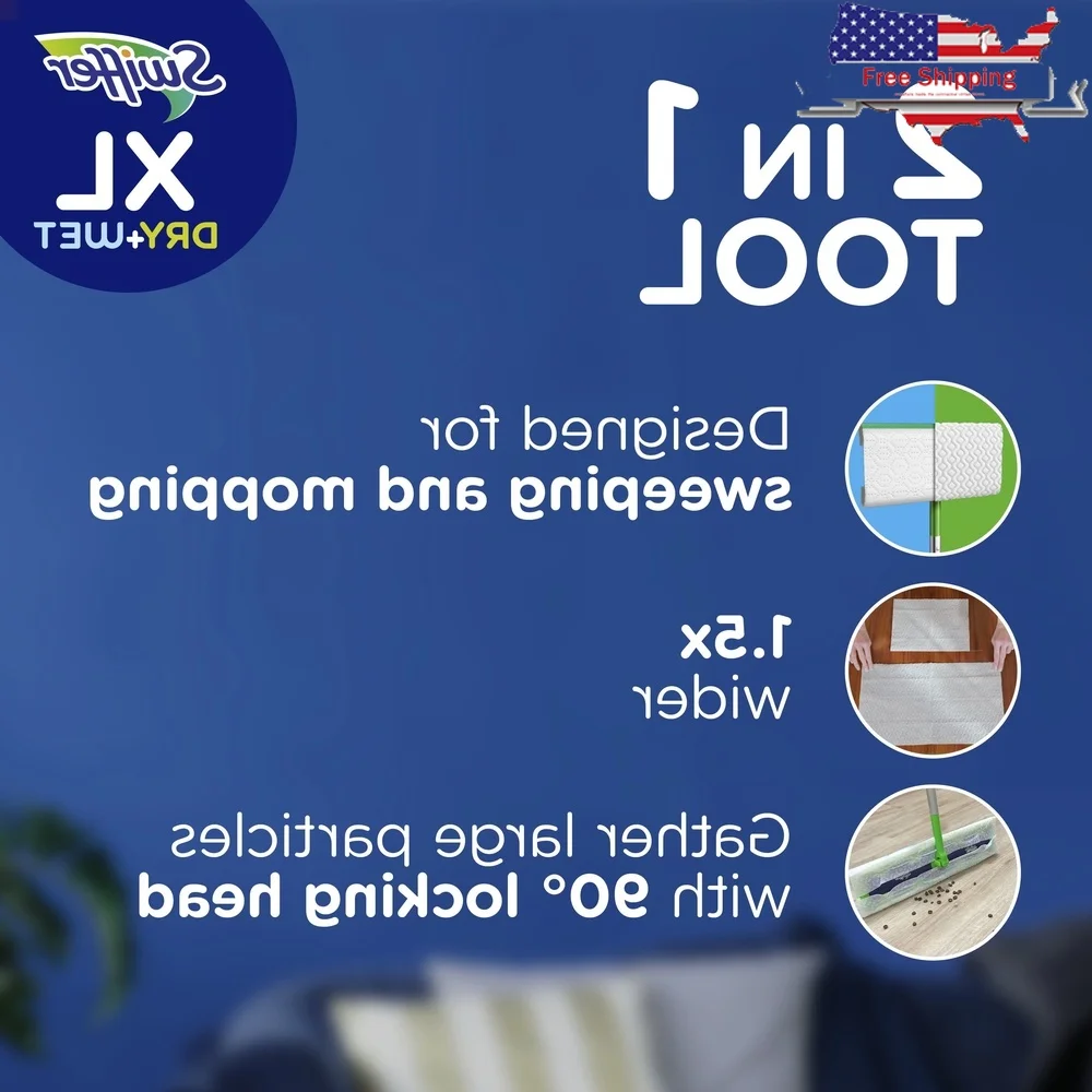 

Набор для мытья полов 2-в-1. Многоповерхностное средство для мытья полов. Сверхмощные салфетки. Легко очищаемая поворотная головка. Безопасный. Все типы пола.