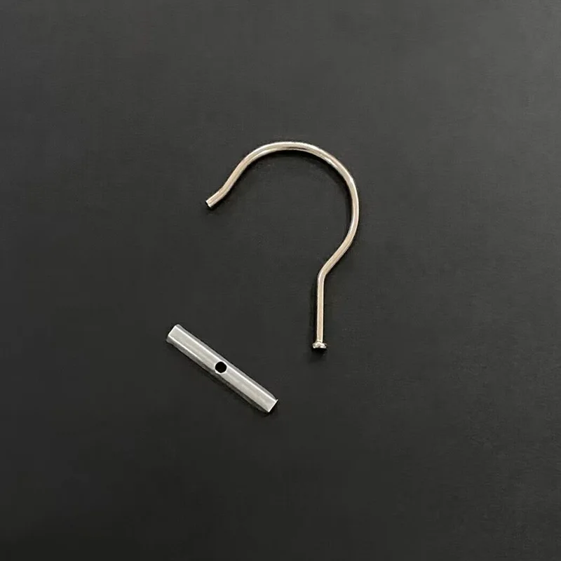 Imagem -02 - Metal Sver Head Hangers Sample Header Paper Card Hooks Slide Insert Material Têxtil Gancho Pendurado em Tecido 100 Pcs