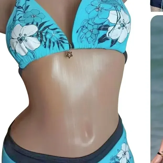 

Модный винтажный комплект бикини с цветочным принтом, сексуальный купальник с лямкой на бретельках, регулируемый купальный костюм с низкой талией, женский