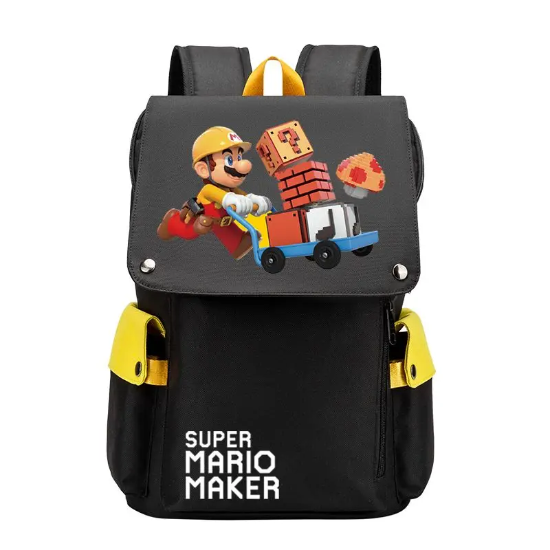 Japanese printed Super Mario schoolbag Mario peripheral backpack male and female students trendy brand Cartoon School  backpack