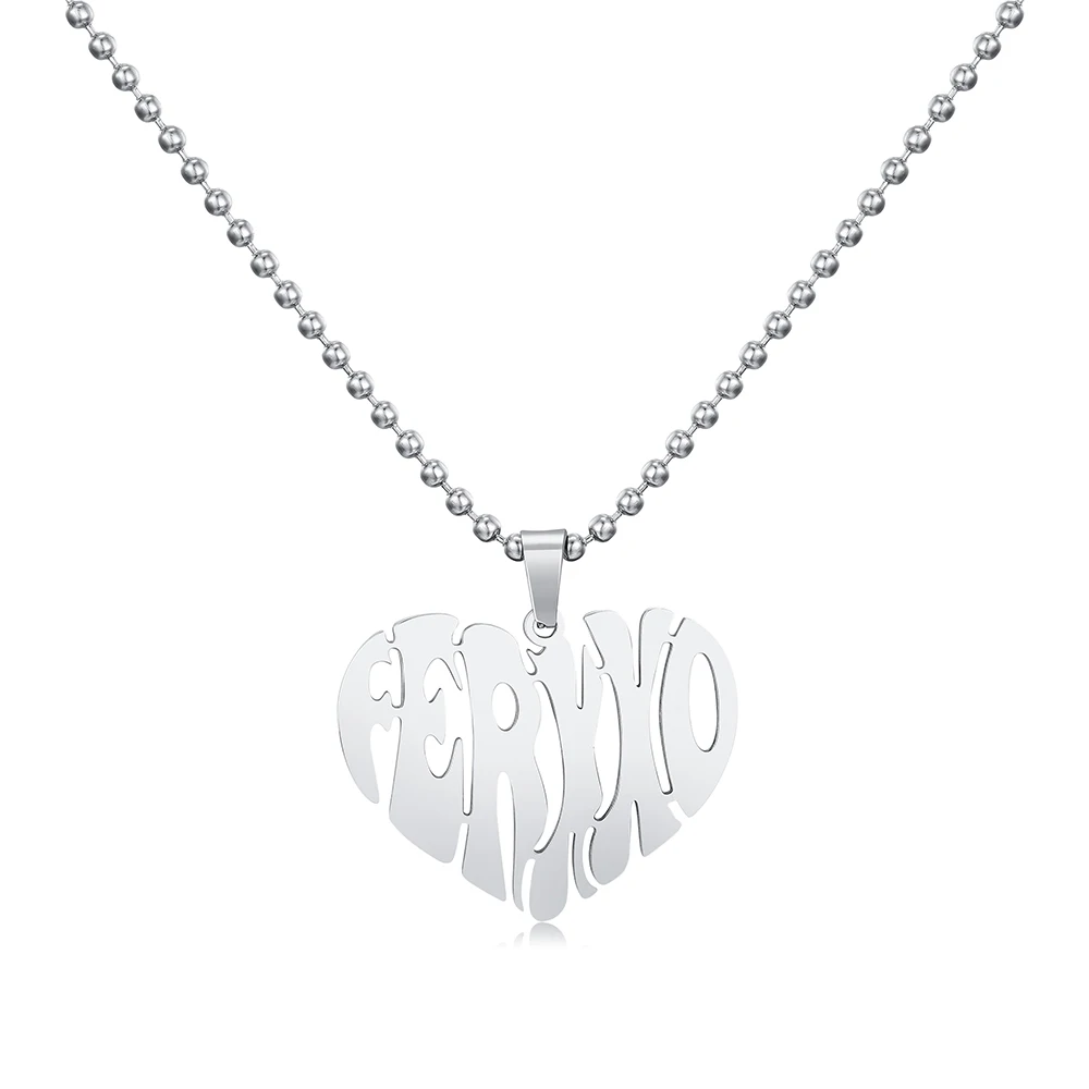 

Ferxxo Heart Pendant Necklace Stainless Steel Simple Design Singer Music Fans Jewelry Accessories Gifts Collectibles