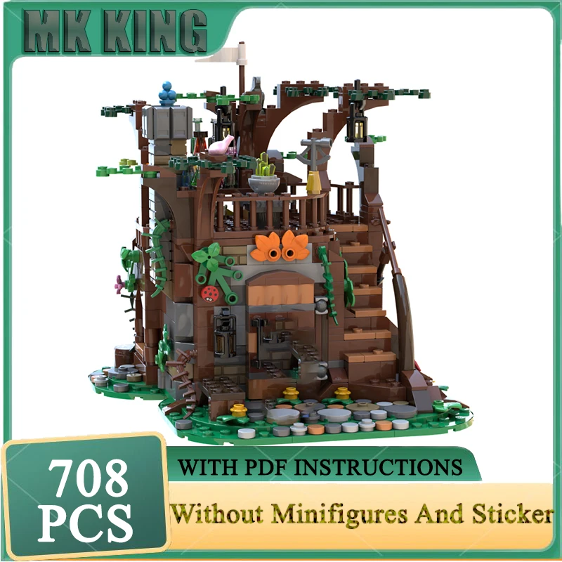 

Medieval Model Moc Building Blocks The Wizard's Hollow Castle Technology Bricks Christmas DIY Assembly Toy Construstion Gift