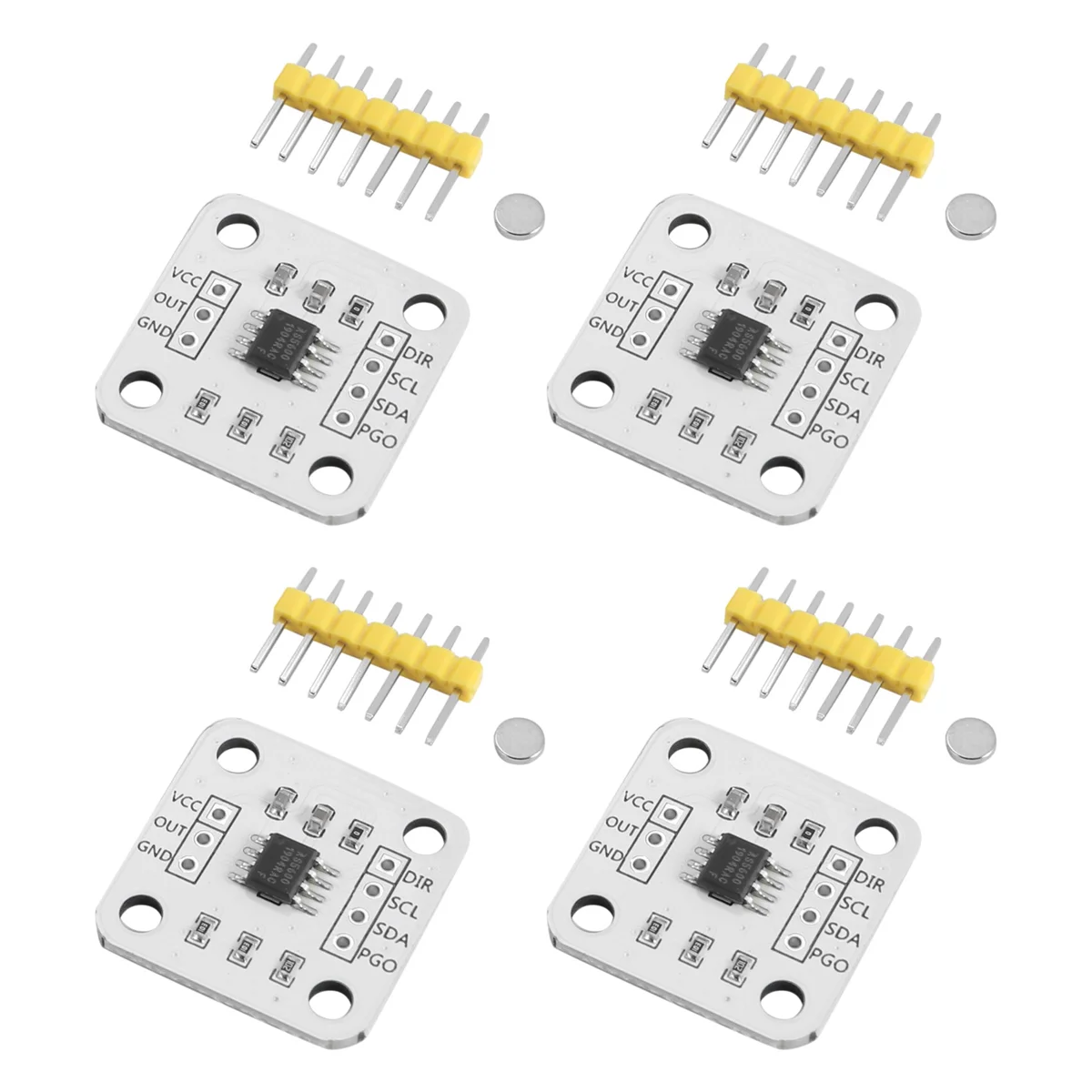 電磁誘導測定センサーモジュール,高精度,12ビット,as5600,4個