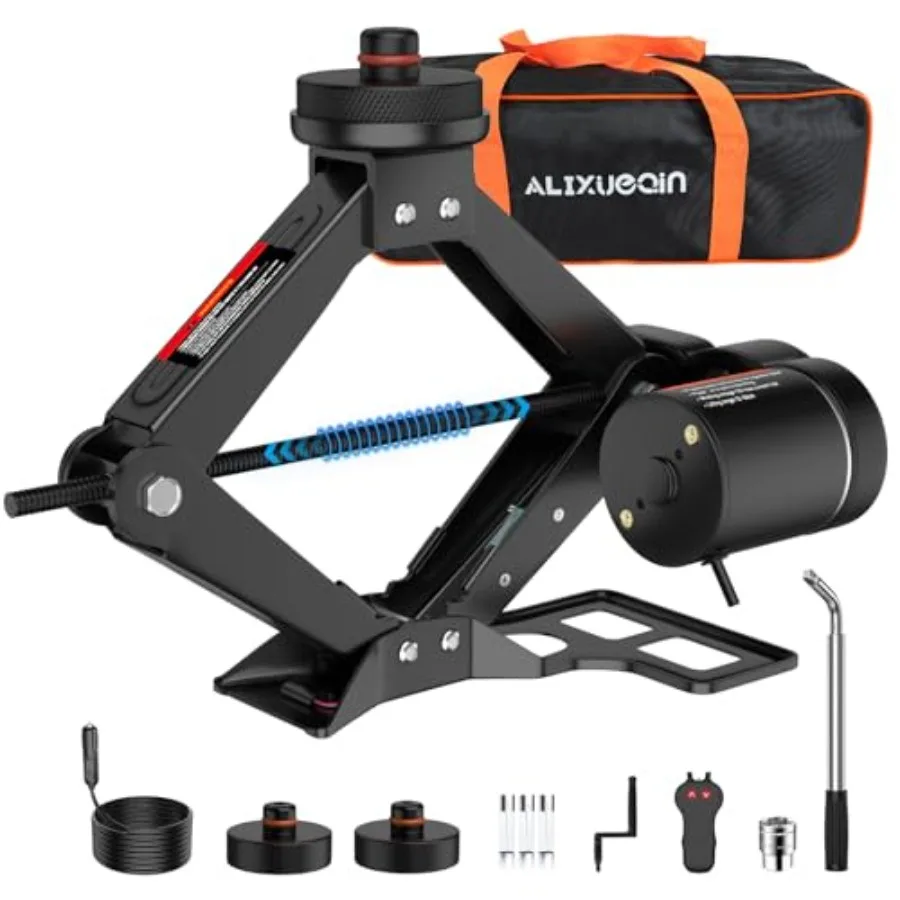 

Портативный электрический автомобильный домкрат 12В для Tesla Model Y Model 3/S/X, 2 тонны, с гаечным ключом, черный, из прочной стали