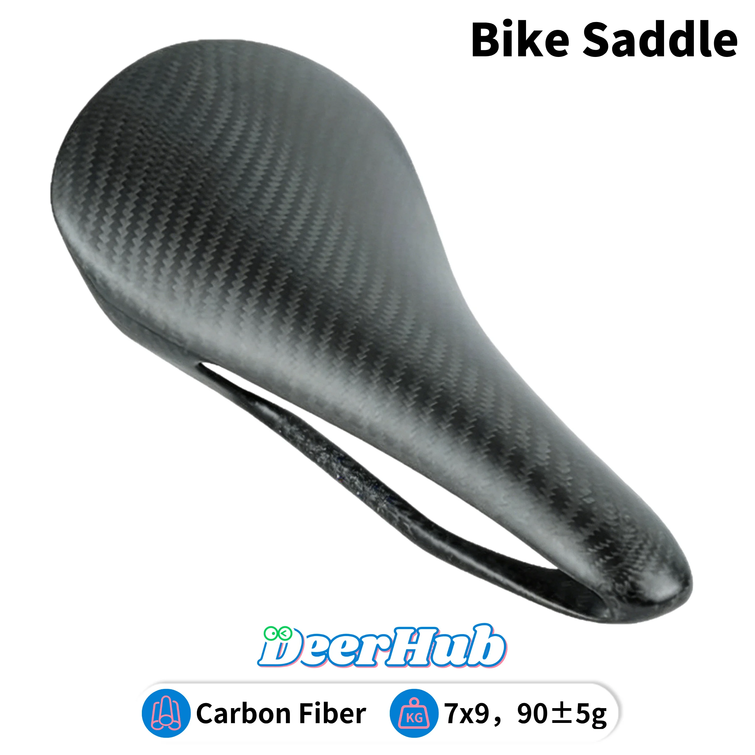 

Carbon Fiber Bike Saddle 90g Ultralight 3K Matte One-Piece Ergonomic for Road Mountain Folding Bikes by DeerHub