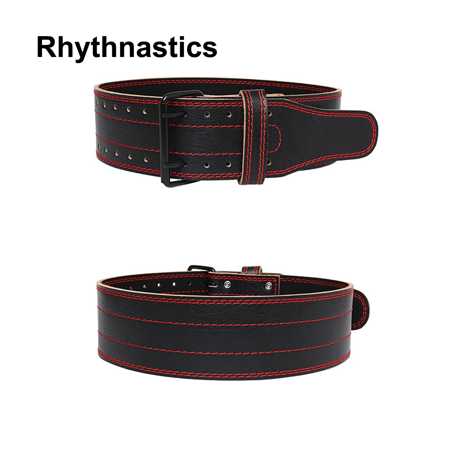 Rhythnastics Fitness Weight Lifting Belt -Leather Gym Belts for Weightlifting, Powerlifting, Strength Training, Squat