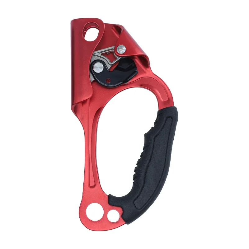 CE Certified Aluminium Hand Ascender with Ergonomic Rubber Handle for Rock Climbing Cave Rescue Mountaineering