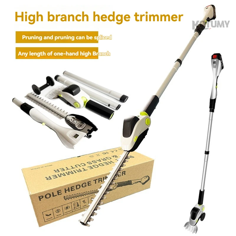 

Rechargeable Electric Hedge Trimmer Long Reach High Branch Pruner Handheld Bush Cutting Tool